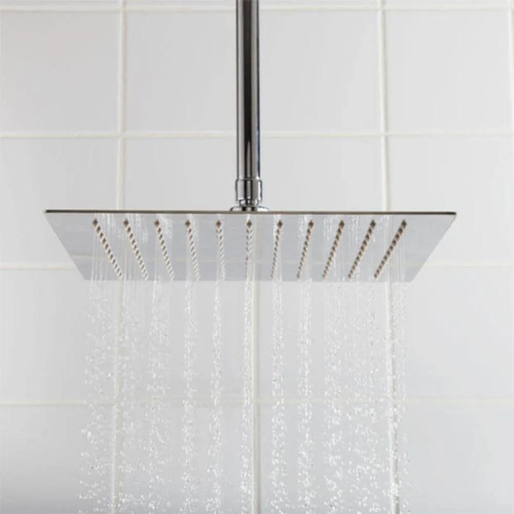 12" Square Stainless Steel Shower Head-12"(300mmx300mm)-Polished Stainless Steel Finish