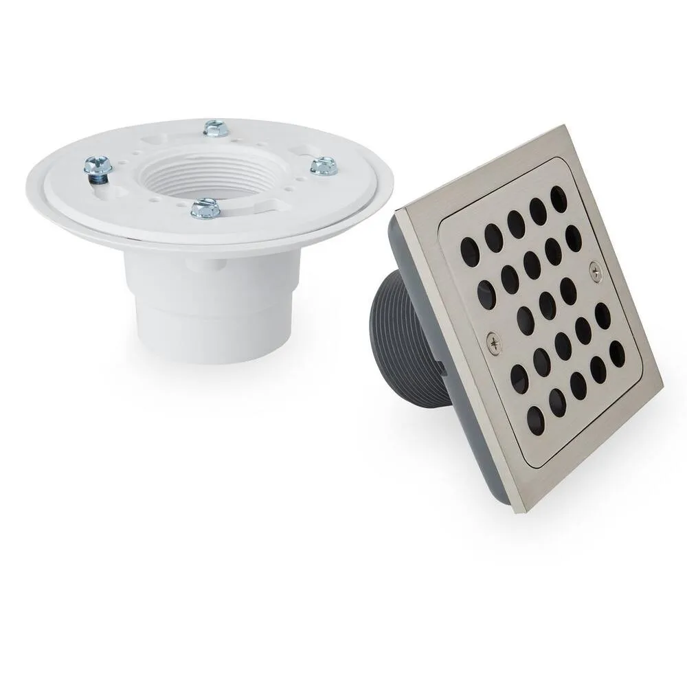 Adelphi Square Shower Drain - Polished Nickel