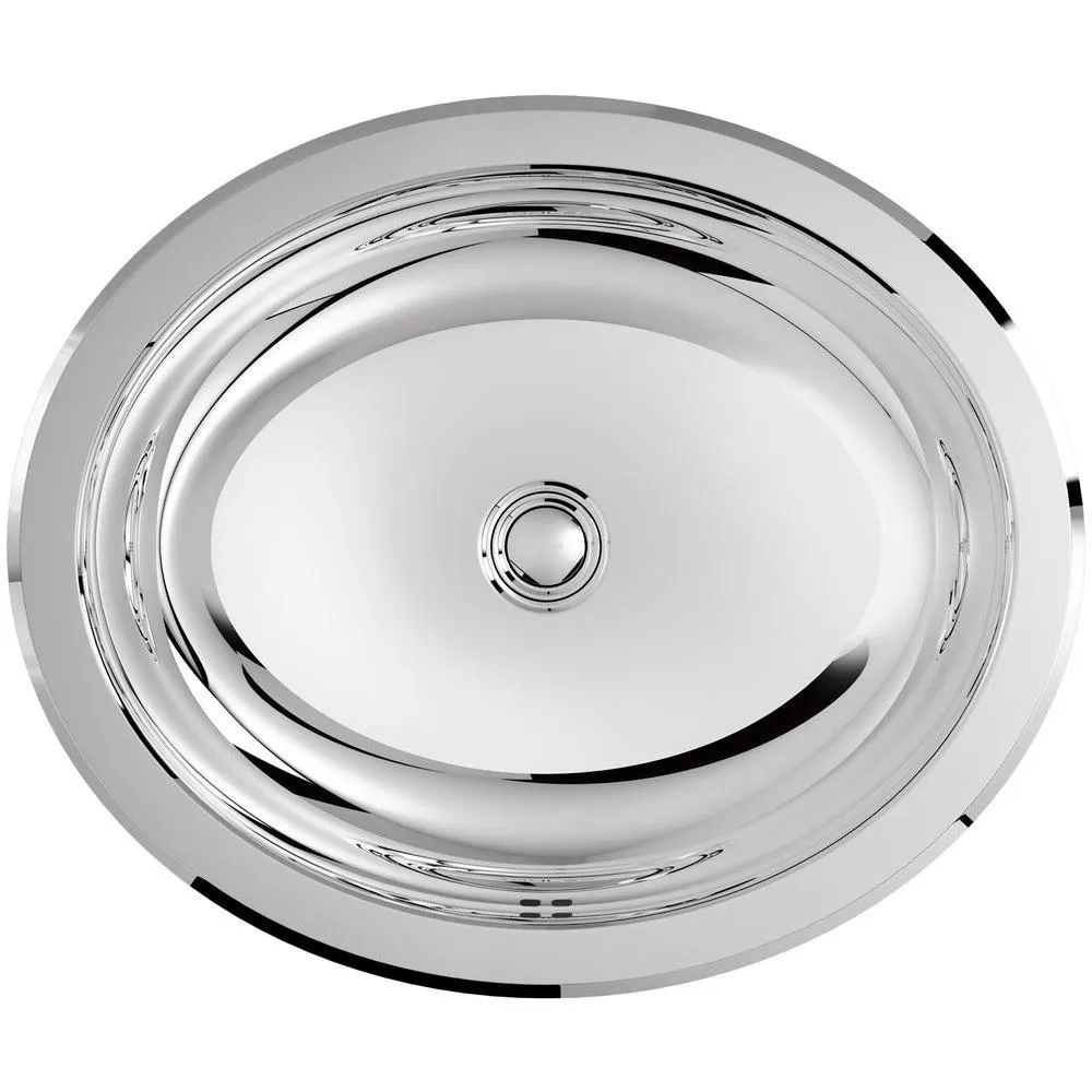 Bachata Drop-In/Undermount Bathroom Sink with Mirror Finish and Overflow Finish: Mirror