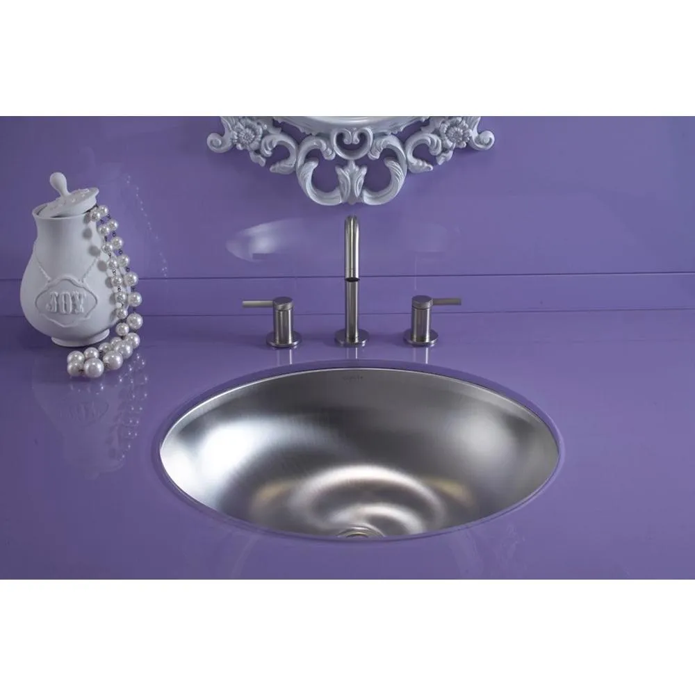 Bachata Undermount Stainless Steel Bathroom Sink in Stainless Steel with Luster