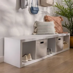 Better Homes & Gardens BHD036118664054 5-Cube Vertical Storage Organizer White Texture