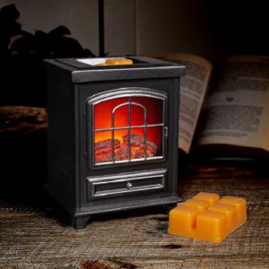 Better Homes & Gardens BHF028082080021 Wax Warmer, Flickering Fireplace, 5in x 4.25in x 6.5in