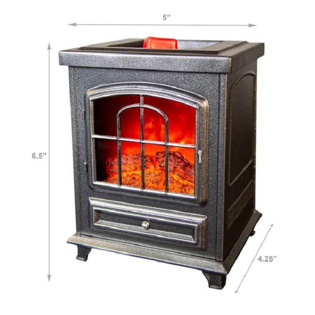 Better Homes & Gardens BHF028082080021 Wax Warmer, Flickering Fireplace, 5in x 4.25in x 6.5in