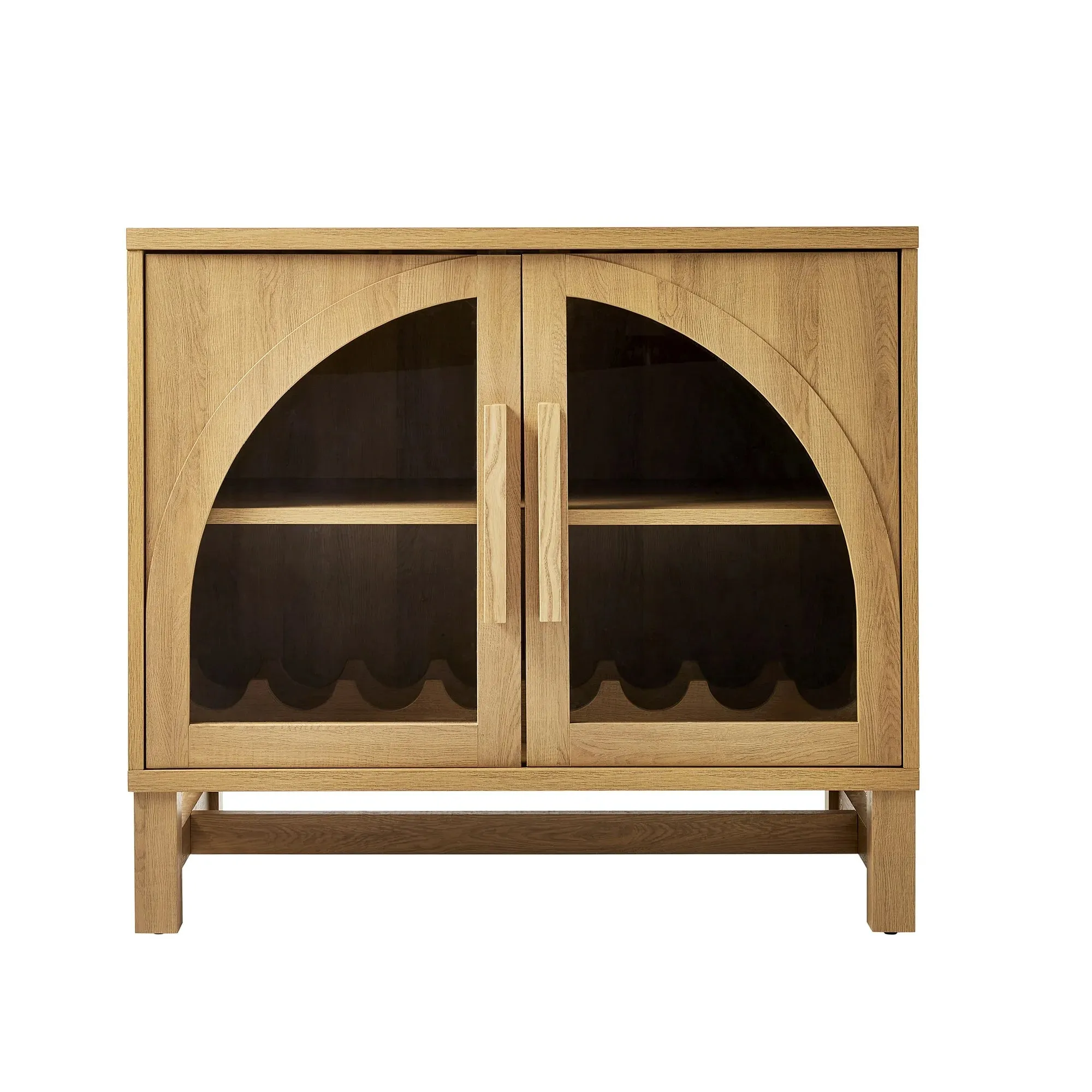 Better Homes & Gardens BHS436249972036 Juliet Arc Door Kitchen Cabinet, Light Honey Finish