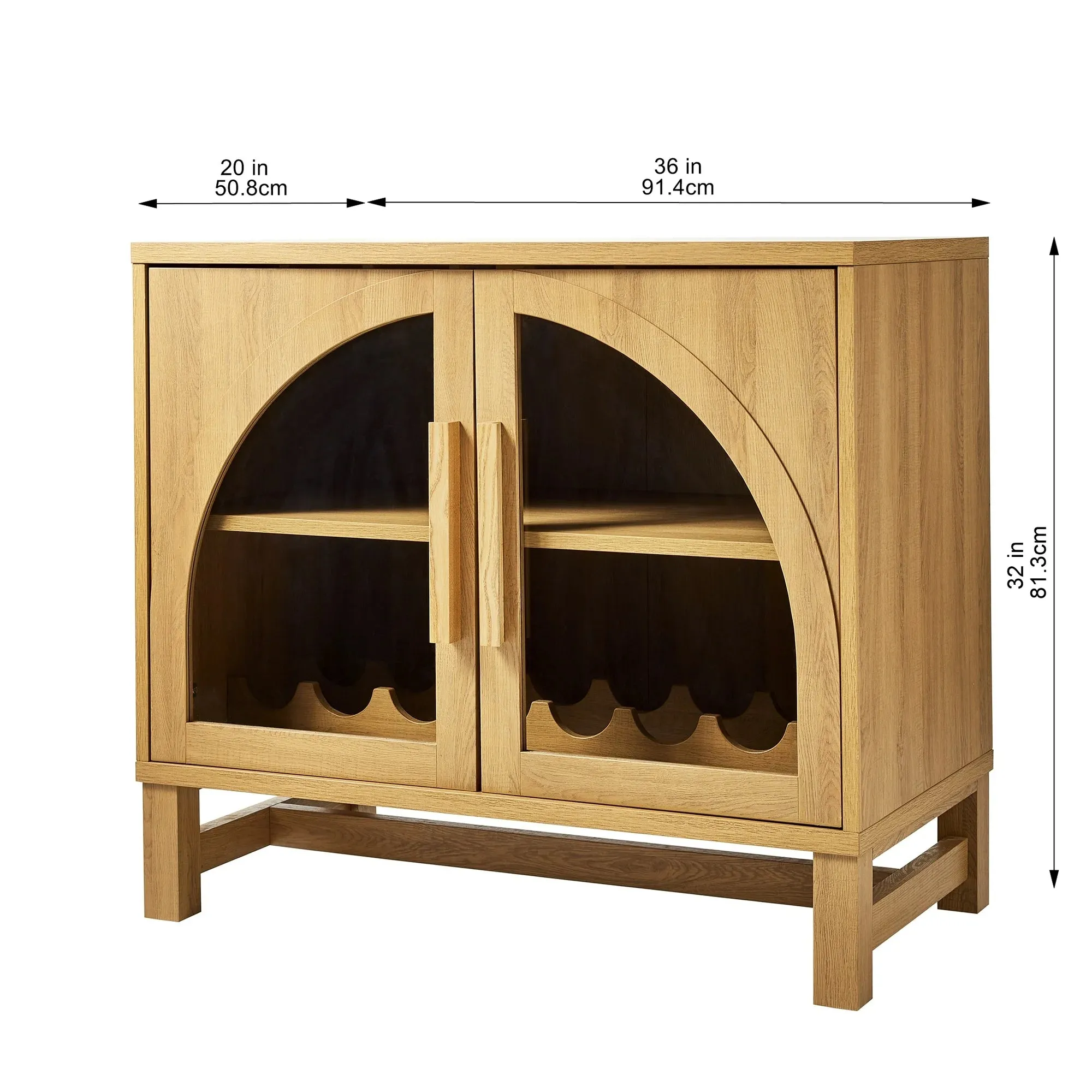 Better Homes & Gardens BHS436249972036 Juliet Arc Door Kitchen Cabinet, Light Honey Finish