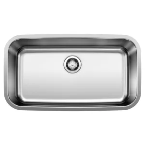 Blanco 442576 Stainless Steel STELLAR Super Single Undermount Kitchen Sink, 32" x 18", Refined Brushed
