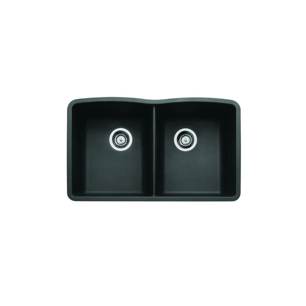 Blanco 511-702 Diamond Equal Double Bowl Kitchen Sink, Anthracite Finish