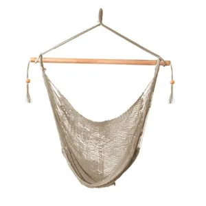 Bliss Hammocks BHC-412BR 40" Island Rope Hammock Chair w/ Hanging Hardware & Spreader Bar, Brown