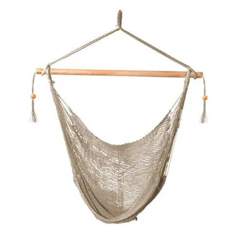 Bliss Hammocks BHC-412BR 40" Island Rope Hammock Chair w/ Hanging Hardware & Spreader Bar, Brown
