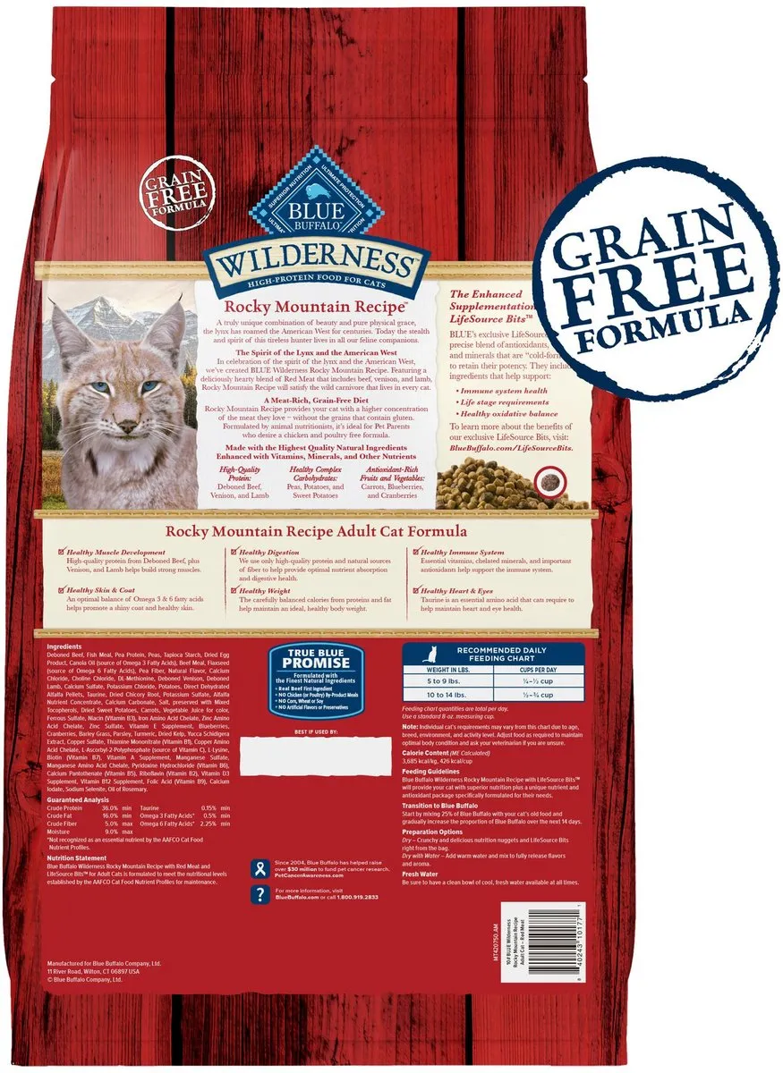 Blue Buffalo Wilderness Rocky Mountain Recipe with Red Meat Adult Grain-Free Dry Cat Food