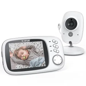 BOIFUN VB603 Baby Monitor with Camera and Audio, No WiFi, VOX Mode, Night Vision, 3.2'' HD Screen, Two-Way Audio, Baby Camera