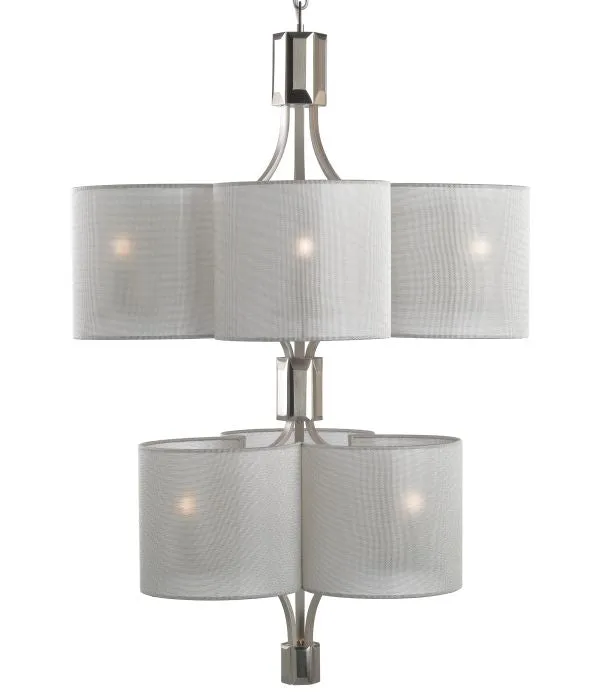 Boutique-Style Italian Ceiling Light With 9 Silver Shades