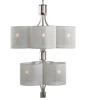 Boutique-Style Italian Ceiling Light With 9 Silver Shades