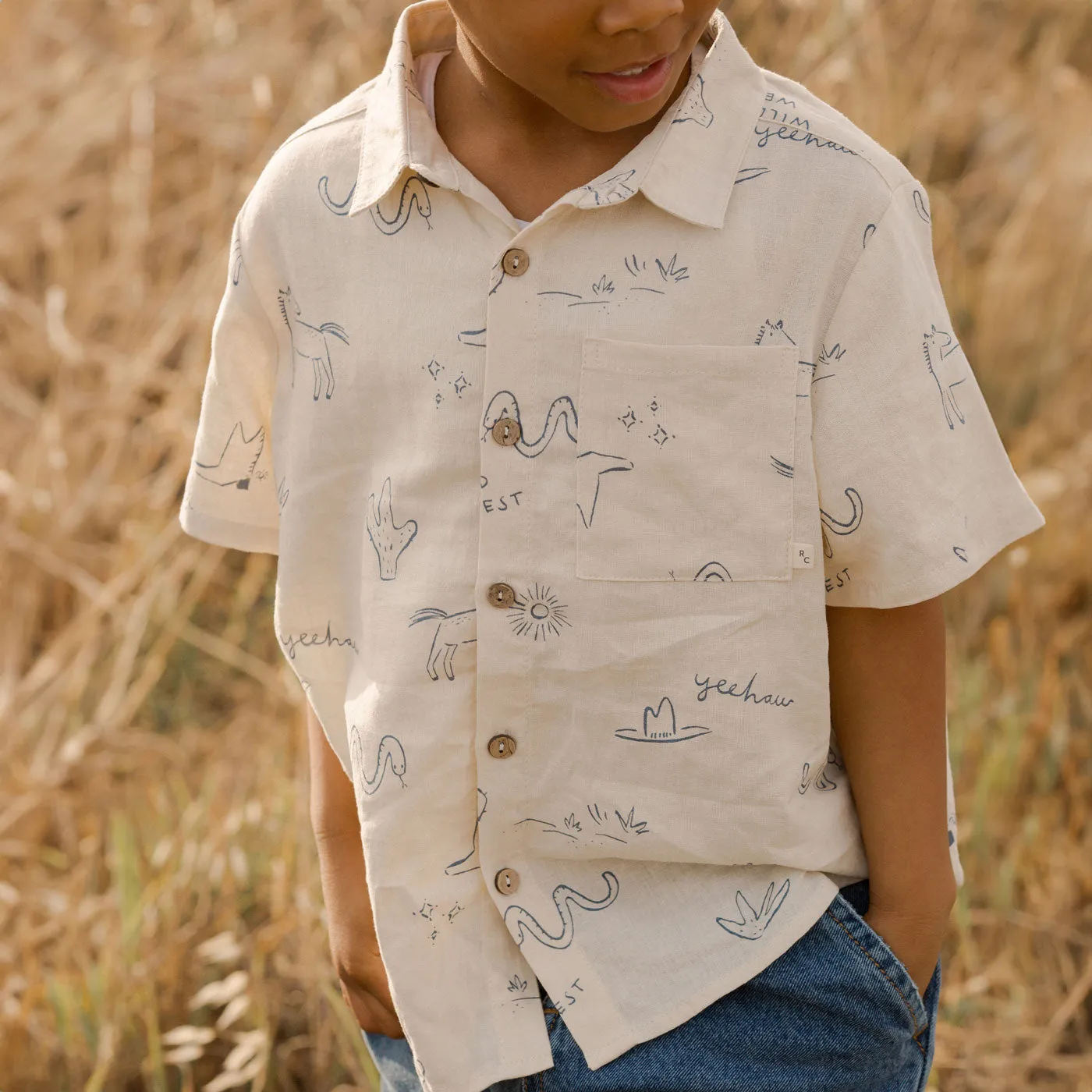 Collared Shirt - Wild West - Natural - FINAL SALE