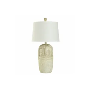 Collective Design By Stylecraft White Washed Pottery Style Table Lamp TL332570JCADS - WHITE WASHED ONE SIZE