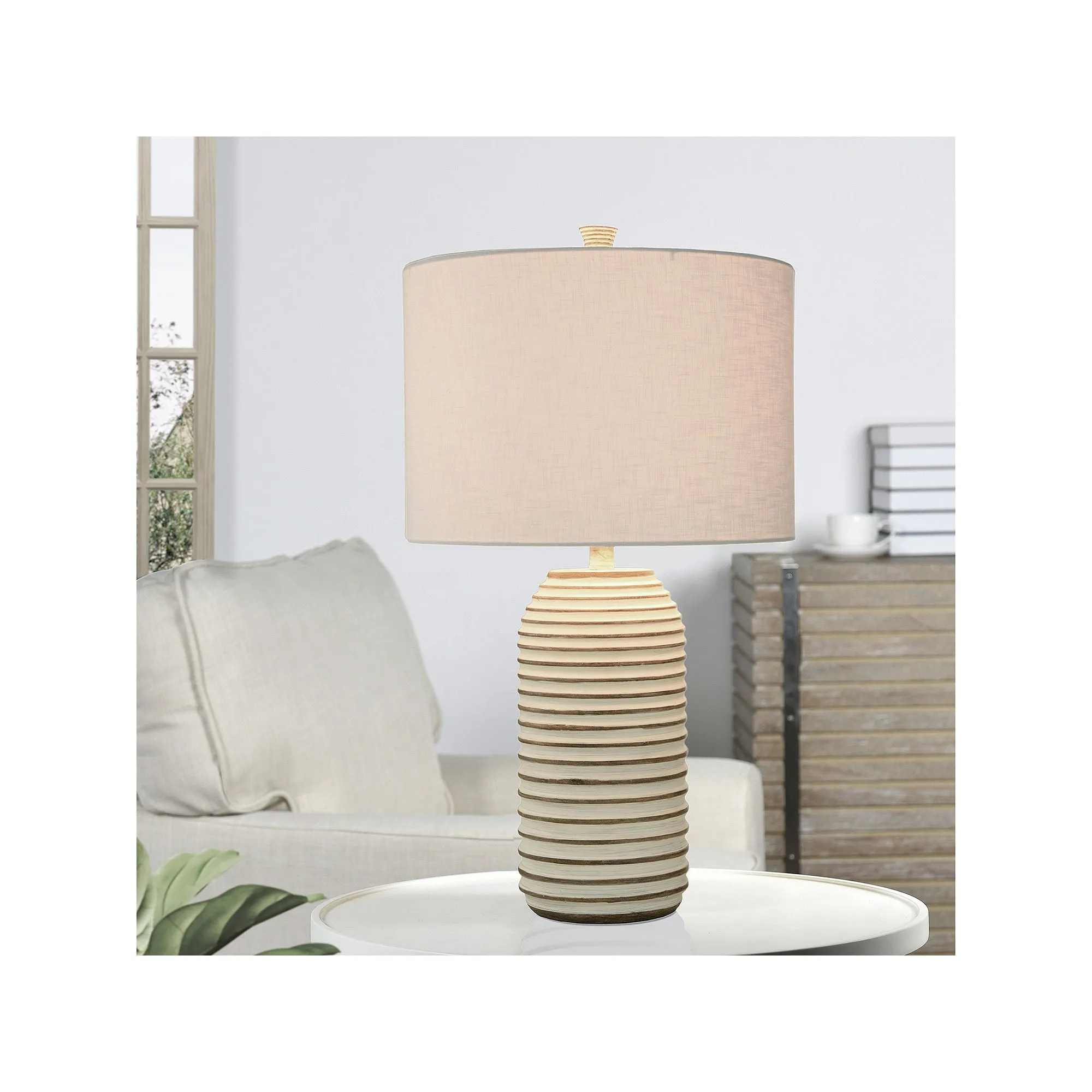 Collective Design By Stylecraft White Washed Wood Table Lamp TL211503JCDS - WHITE ONE SIZE