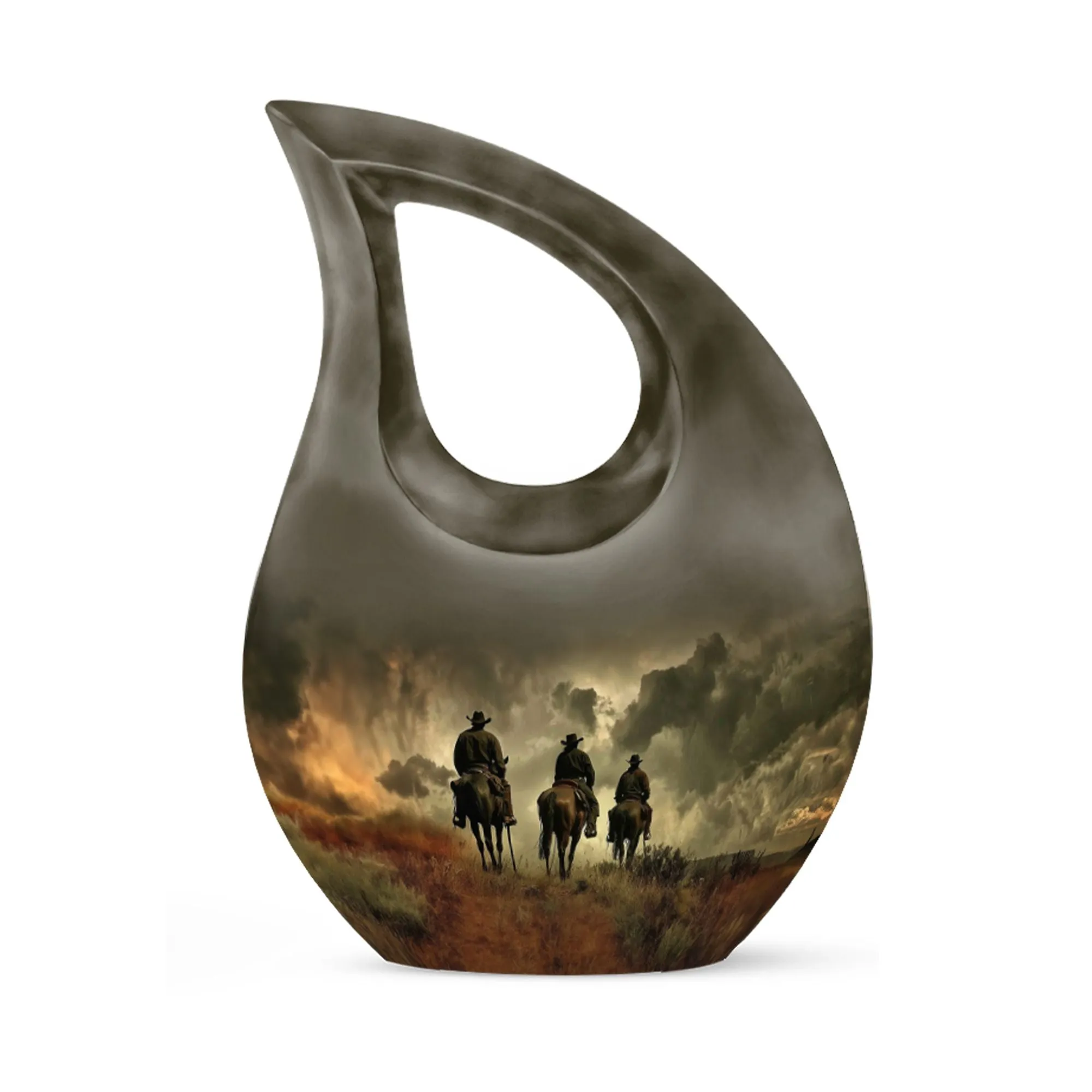 Cowboy Cross Drop - Distinctive Aluminium Memorial Urns for Tranquillity