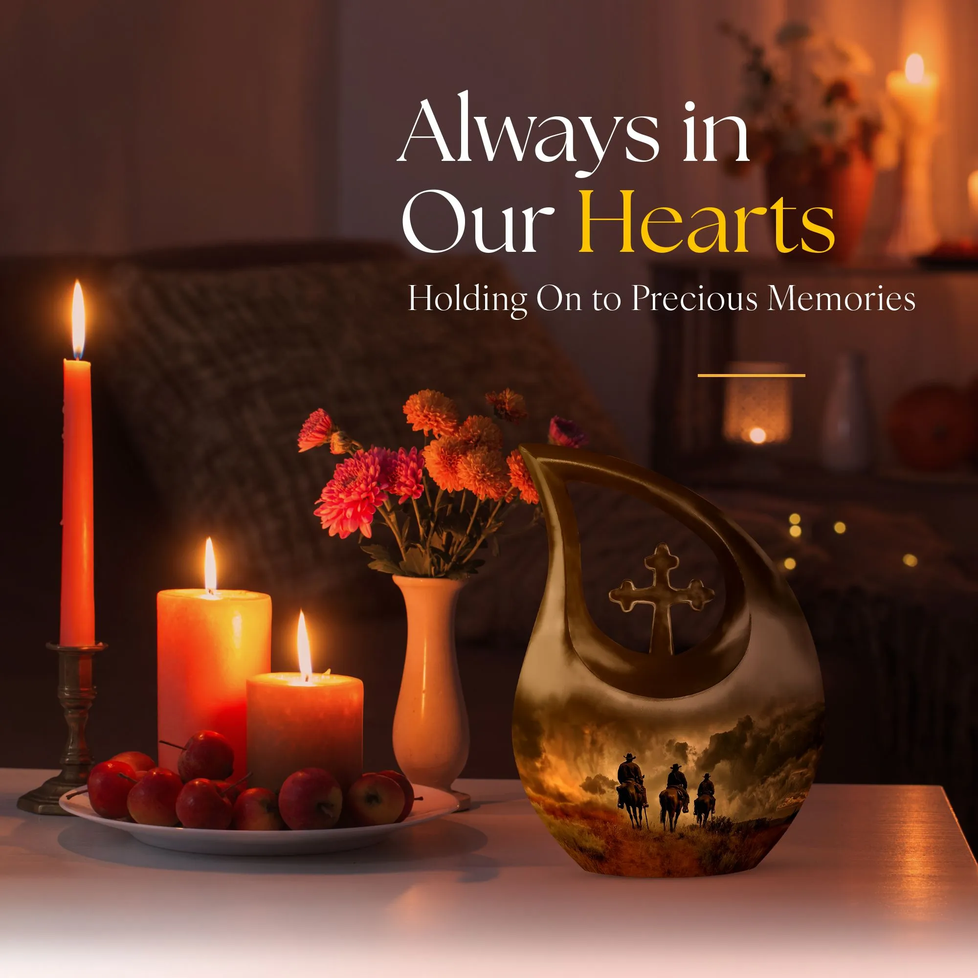Cowboy Cross Drop - Distinctive Aluminium Memorial Urns for Tranquillity