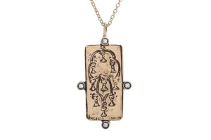 Diamond Nine of Cups Tarot Card Necklace