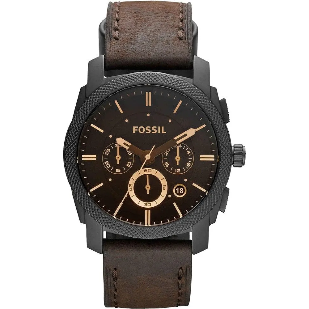 Fossil FS4656IE  Machine Men's Watch with Stainless Steel or Leather Band Chronograph or Analog Watch Display