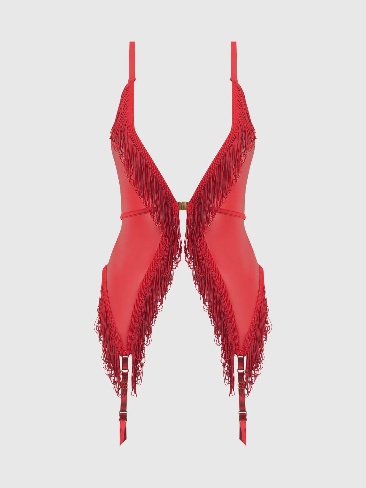 Hendrix Faux Leather & Fringe Chemise