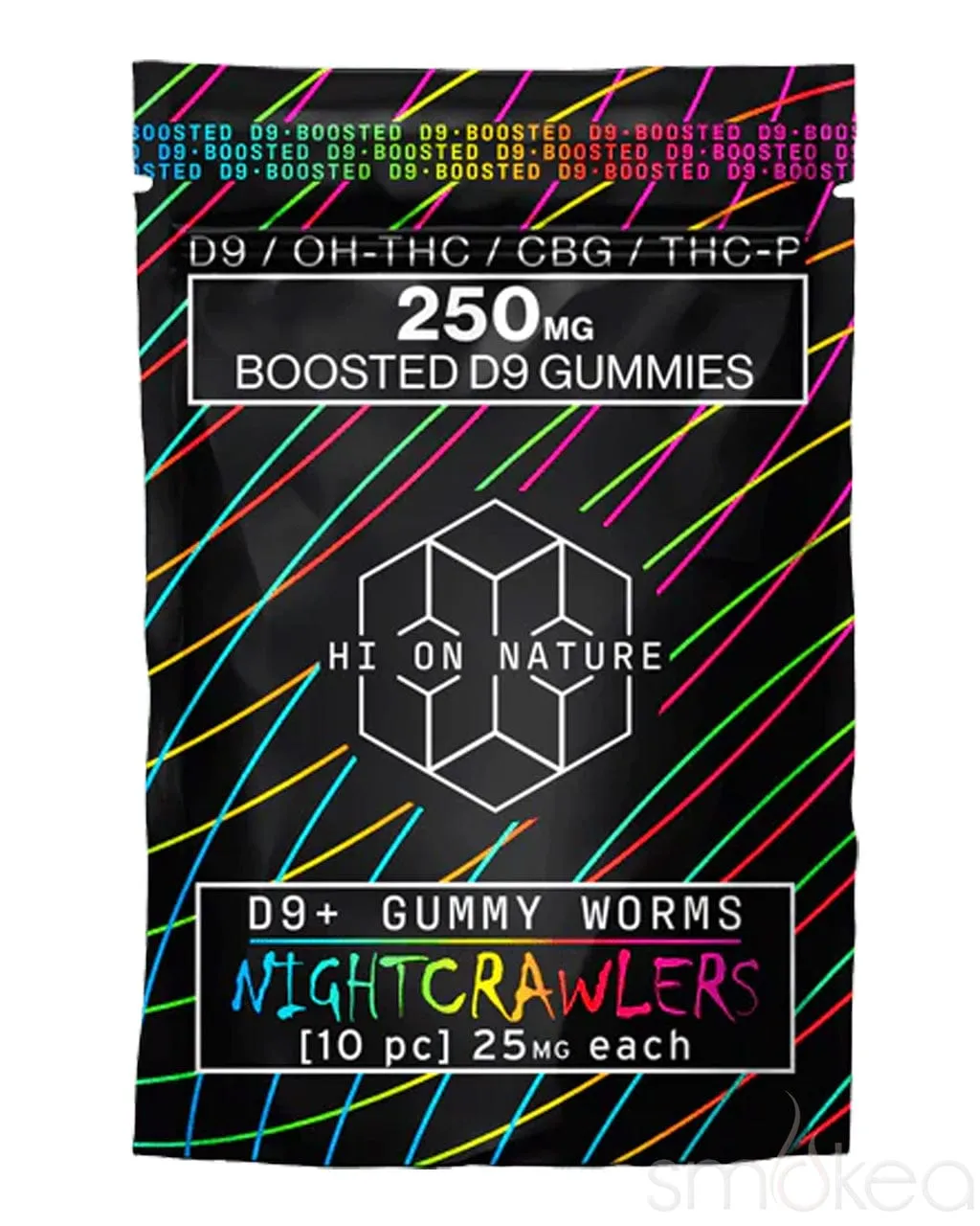 Hi On Nature 250mg Boosted Delta 9 Nightcrawlers Gummies