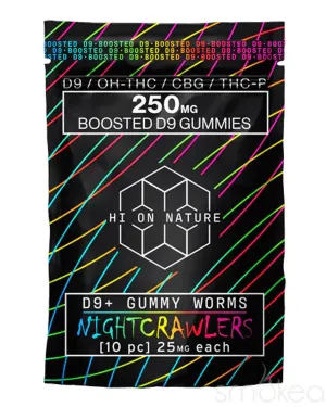 Hi On Nature 250mg Boosted Delta 9 Nightcrawlers Gummies