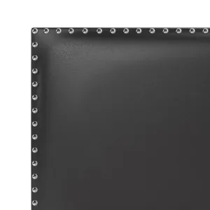 Hillsdale Furniture 2699-500L Willow Nailhead Trim Upholstered Queen Bed, Black Faux Leather