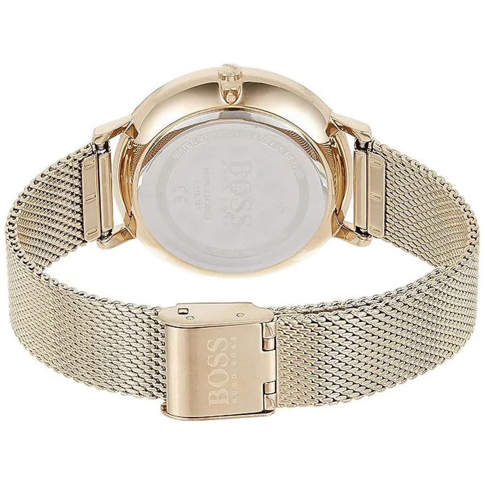 Hugo Boss 1502520 Infinity Classic Analogue Gold Dial Women's Mesh Watch