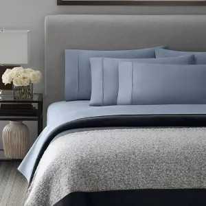 IC700TWSDBC 700-Thread-Count Solid Egyptian Cotton Hotel Premier Collection 6-piece Sheet Set, Blue Crest, California King