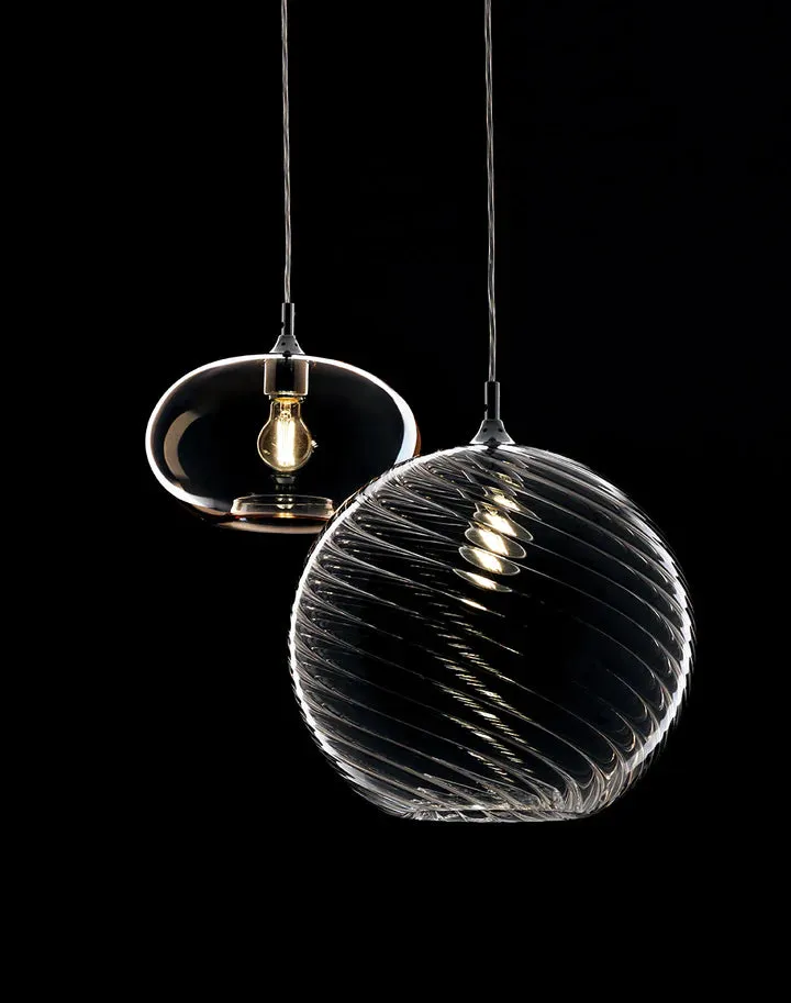 Italian Ribbed Glass Pendant Light | Assorted Configurations