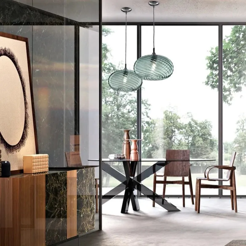 Italian Ribbed Glass Pendant Light | Assorted Configurations