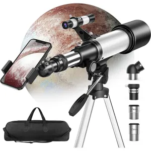 Juyafio 19082024 70mm Aperture Telescope for Astronomy 16X-120X Magnification Portable Refractor with Adapter and Tripod