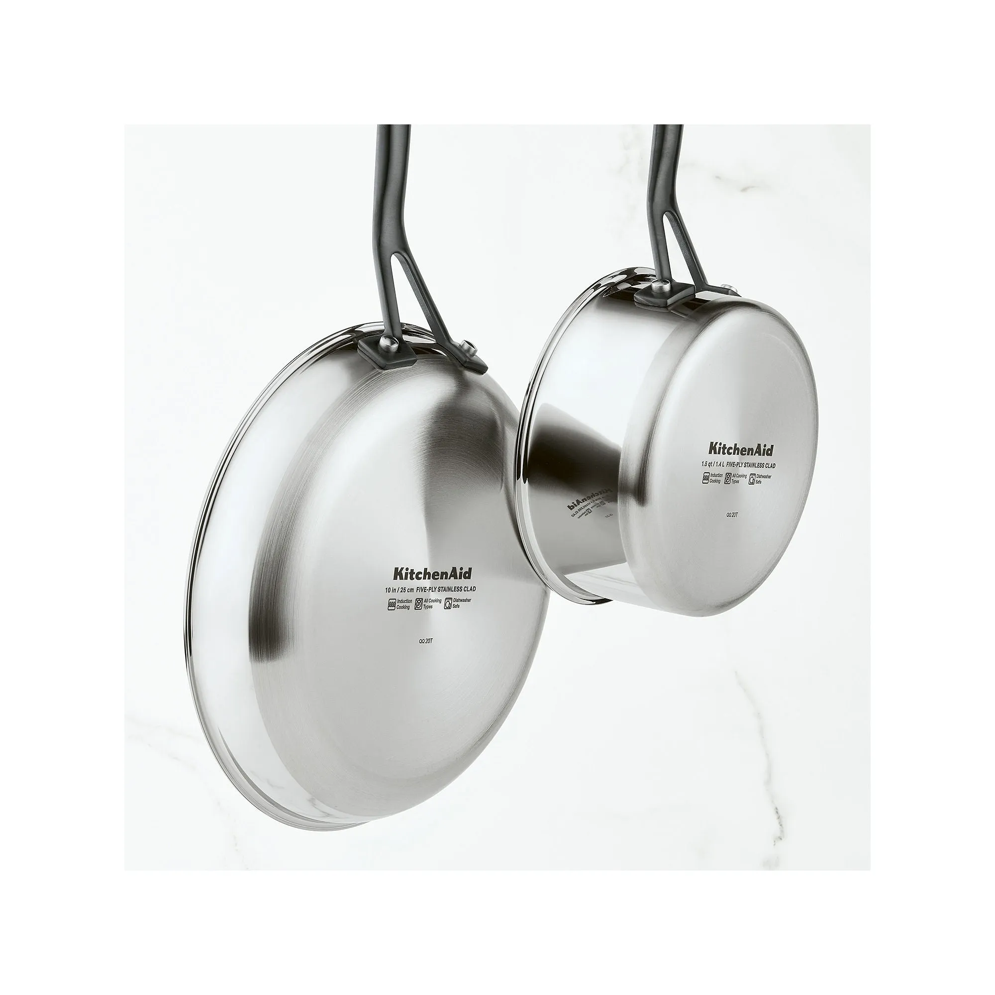 KitchenAid 30001 10-Piece 5-Ply Clad Stainless Steel Cookware Set, Polished
