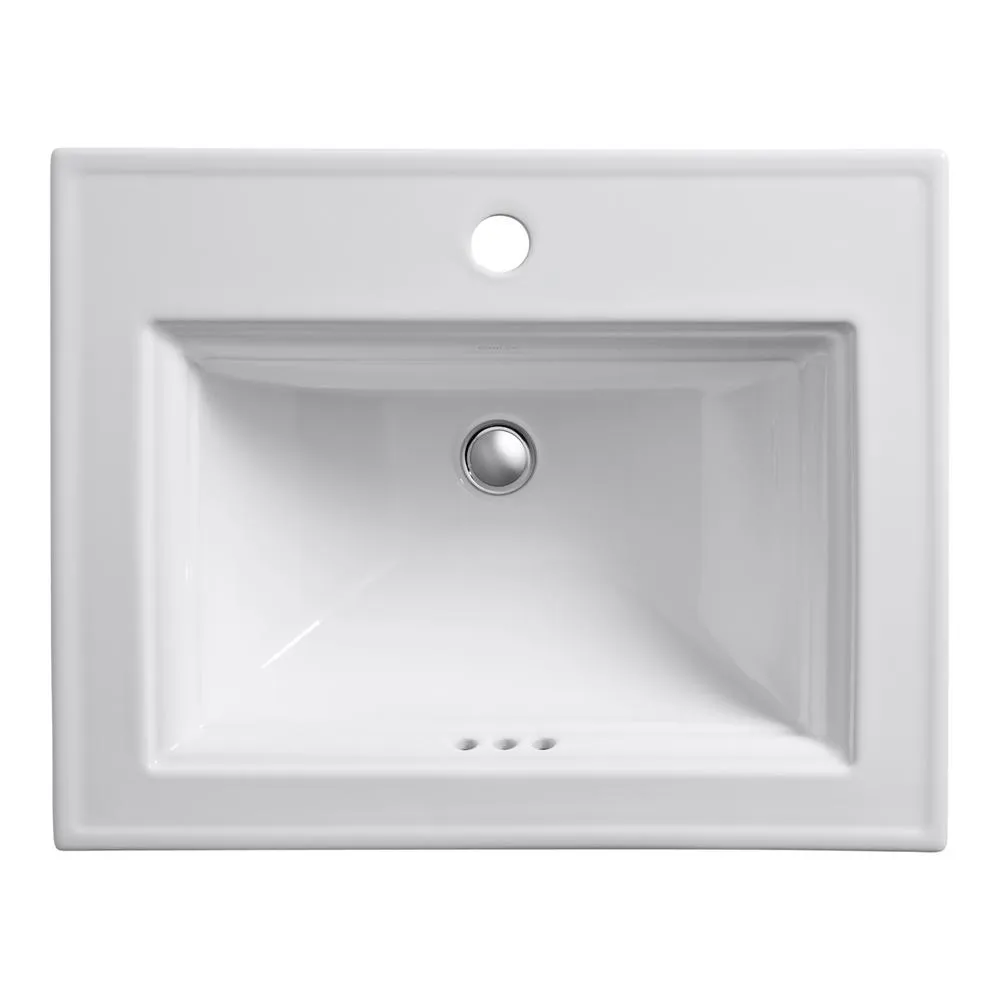 KOHLER K-2337-1-0 Memoirs Self-Rimming Bathroom Sink with Stately Design, White