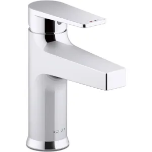 KOHLER K-46029-4-CP Taut Polished Chrome 1-Handle Single Hole WaterSense Bathroom Sink Faucet with Drain