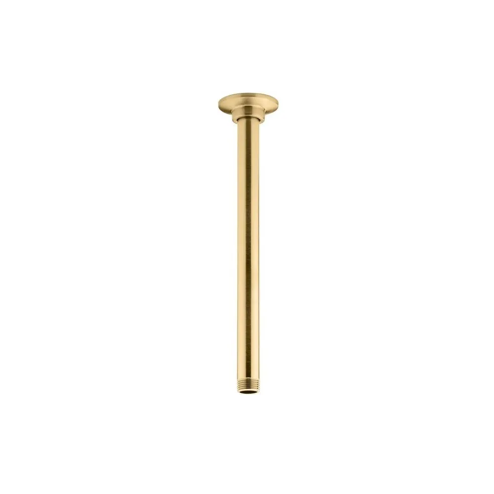 Kohler K-7392-2MB 12 in. Ceiling Mounted Shower Arm & Flange, Vibrant Brushed Modern Brass