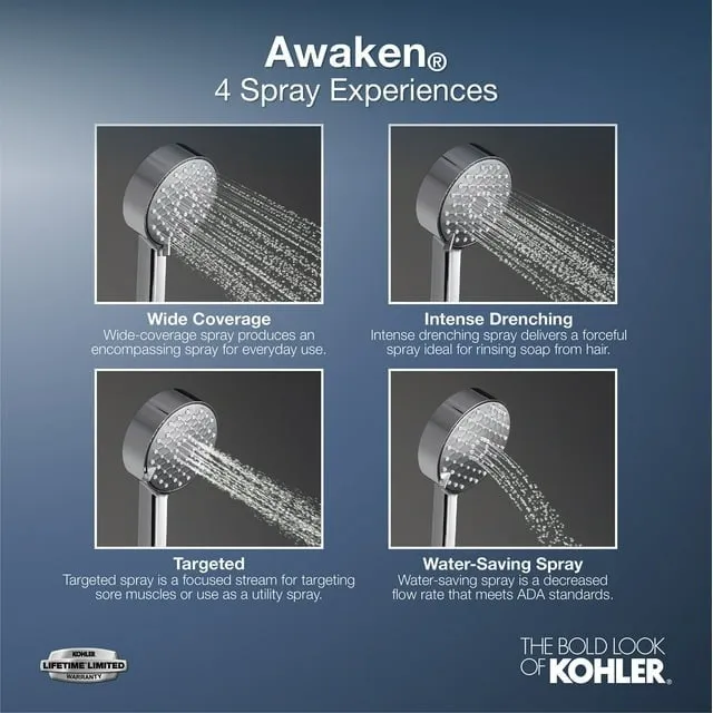 KOHLER K-99243-G-CP Awaken Handshower kit, Polished Chrome