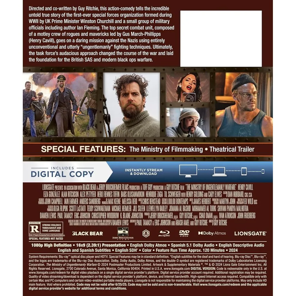 Lionsgate Home Entertainment The Ministry of Ungentlemanly Warfare (Bluray   DVD)