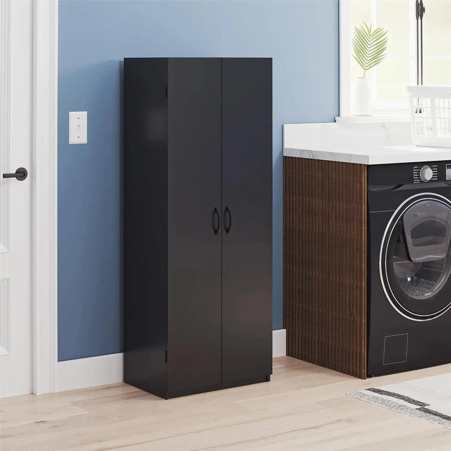 Mainstays 5101056WCOM 2 Door Storage Cabinet 60" Black