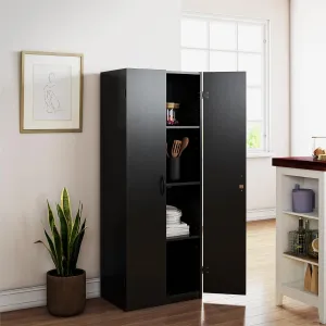 Mainstays 5101056WCOM 2 Door Storage Cabinet 60" Black