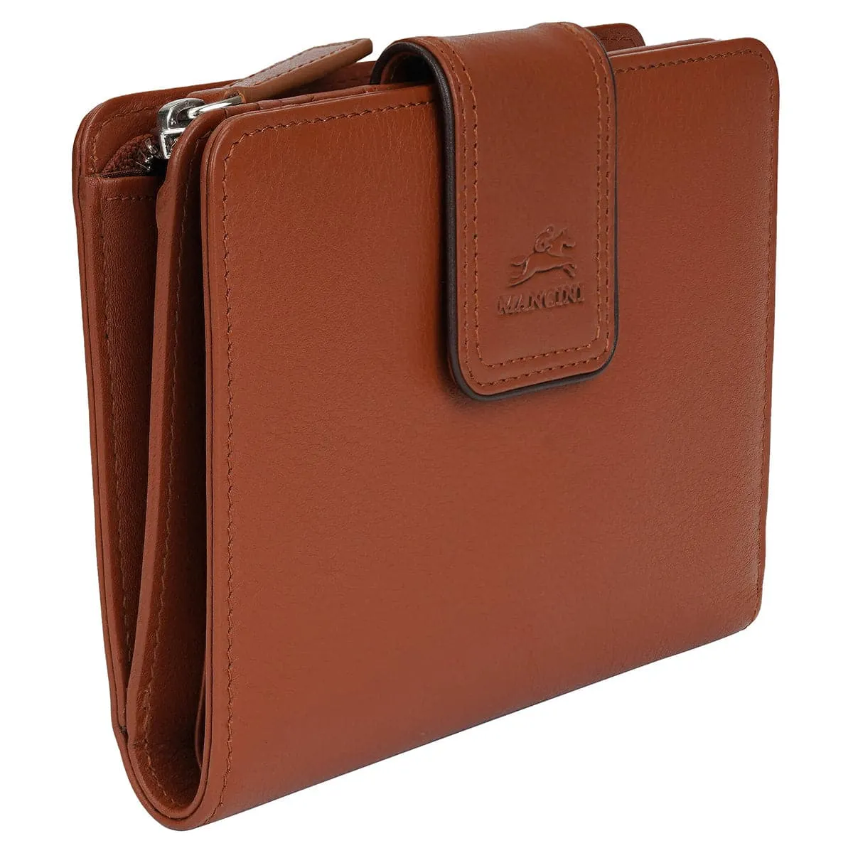 Mancini Sonoma Women's Medium Leather Clutch Wallet with Enhanced RFID Protection