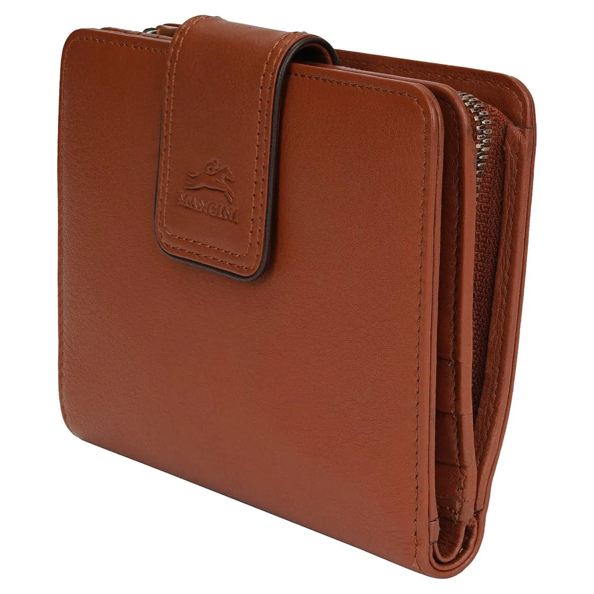 Mancini Sonoma Women's Medium Leather Clutch Wallet with Enhanced RFID Protection