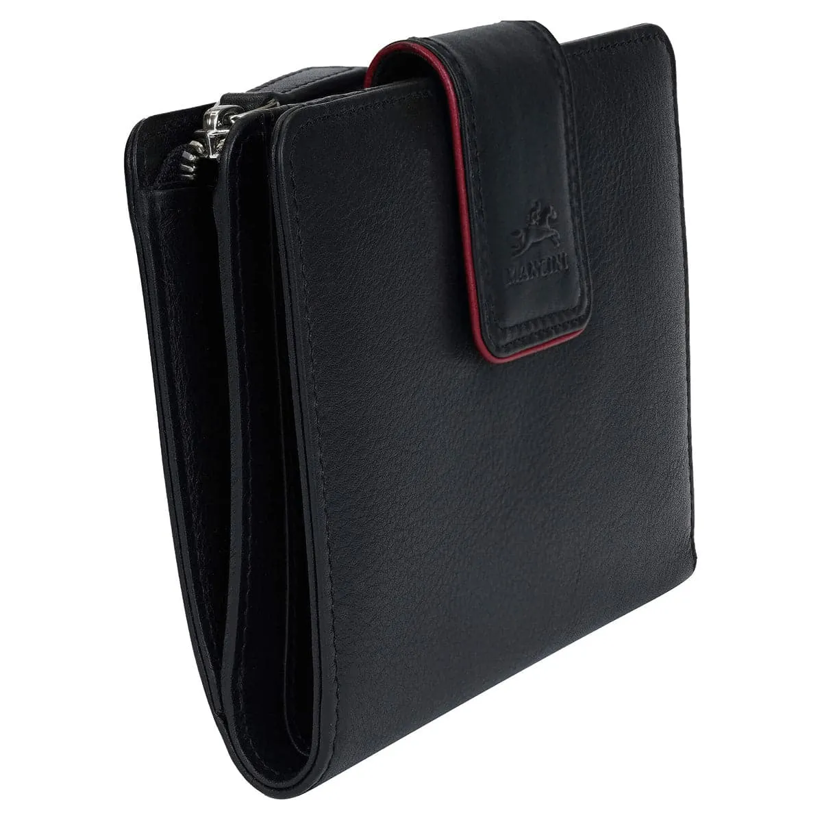 Mancini Sonoma Women's Medium Leather Clutch Wallet with Enhanced RFID Protection