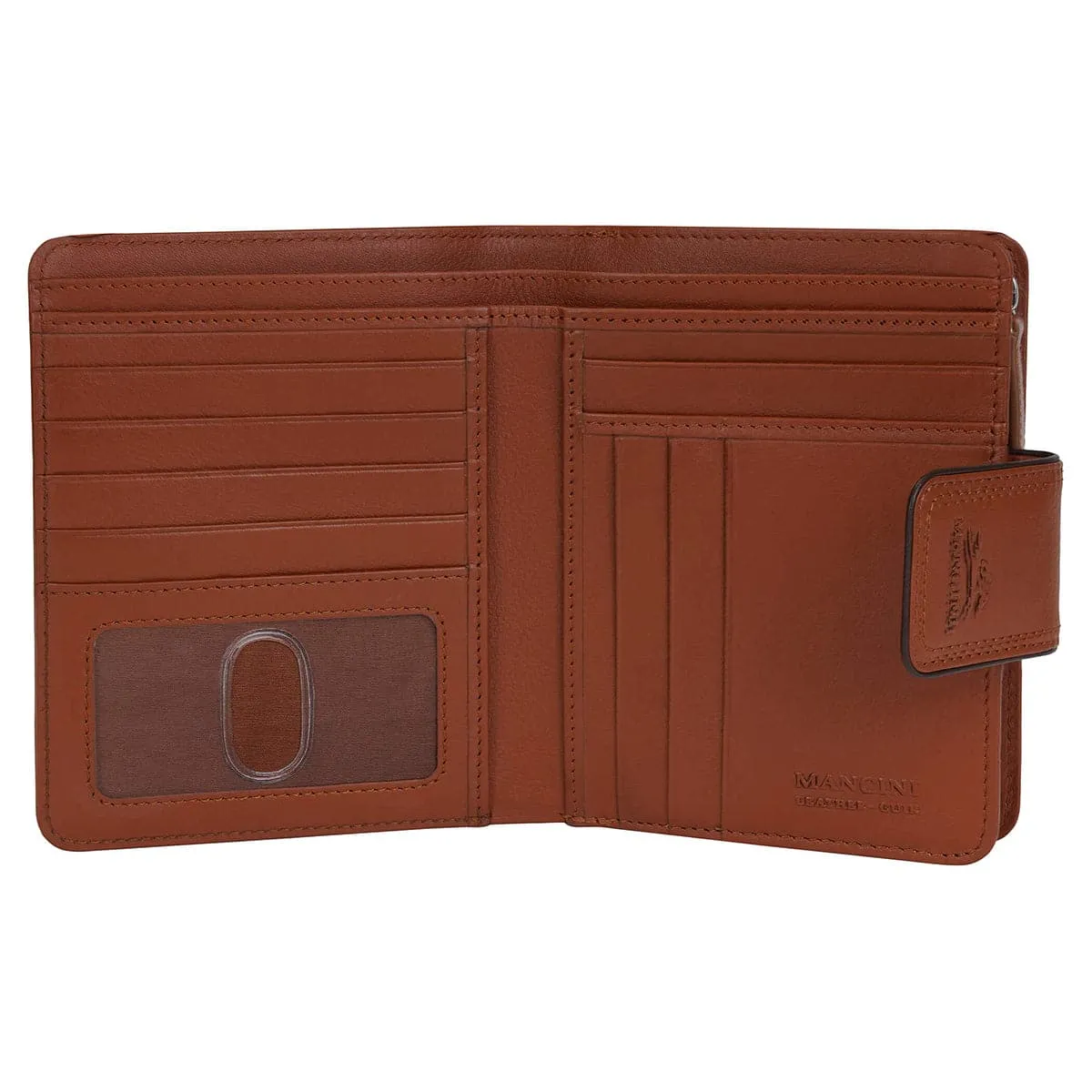 Mancini Sonoma Women's Medium Leather Clutch Wallet with Enhanced RFID Protection