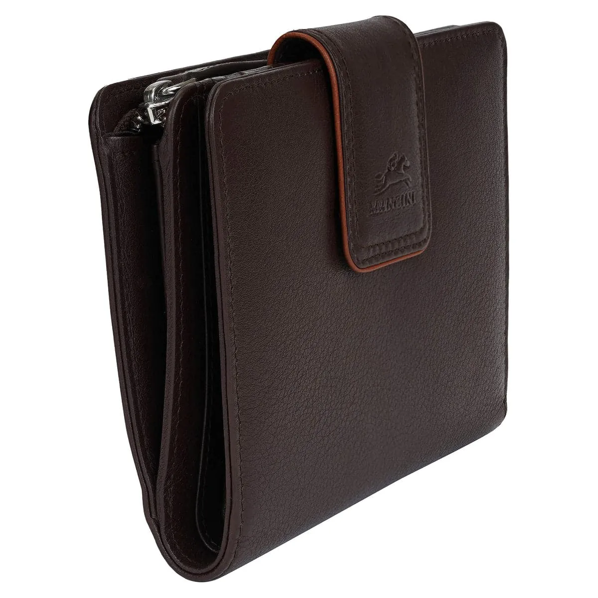Mancini Sonoma Women's Medium Leather Clutch Wallet with Enhanced RFID Protection