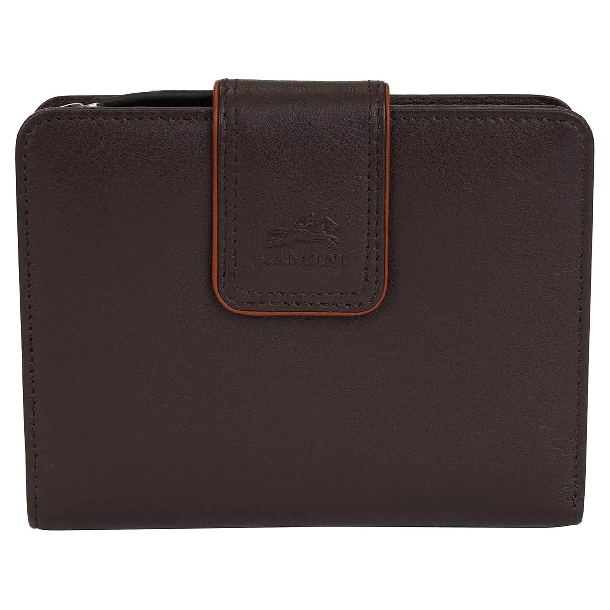 Mancini Sonoma Women's Medium Leather Clutch Wallet with Enhanced RFID Protection