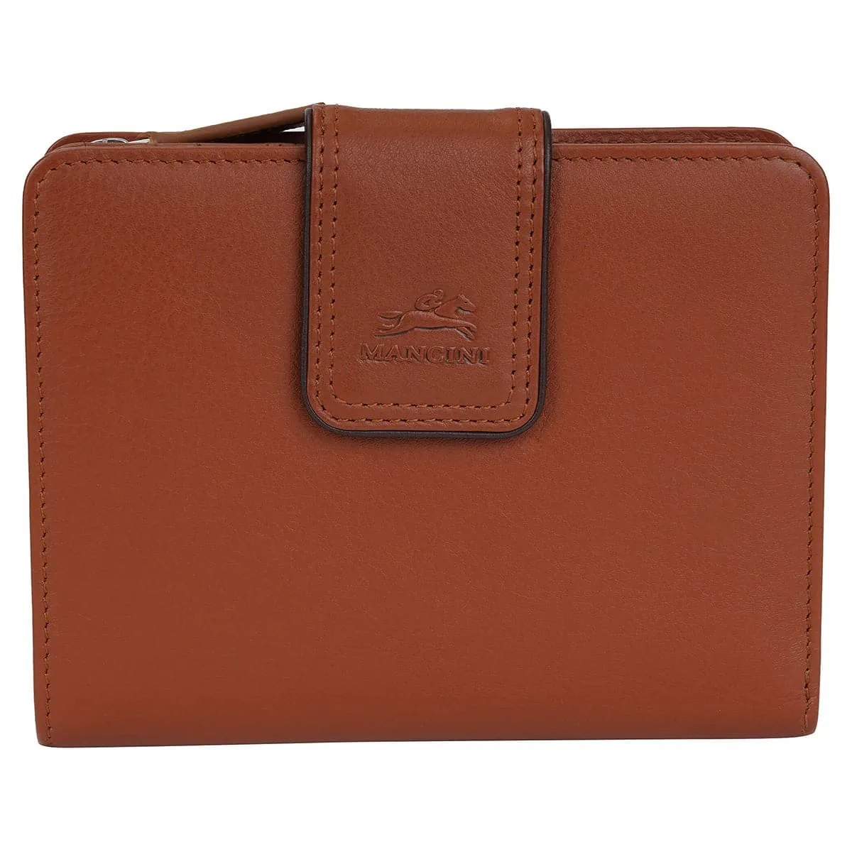 Mancini Sonoma Women's Medium Leather Clutch Wallet with Enhanced RFID Protection