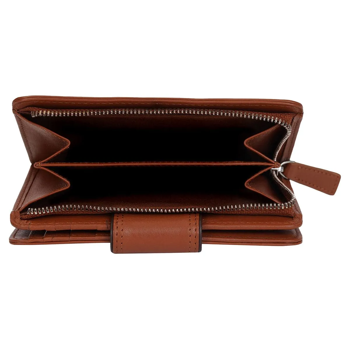 Mancini Sonoma Women's Medium Leather Clutch Wallet with Enhanced RFID Protection