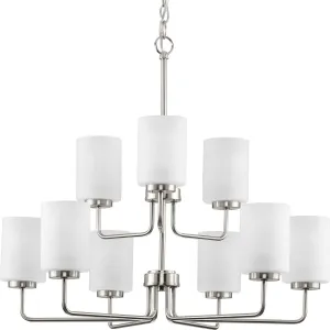 Merry Collection Nine-Light Etched Glass Chandelier Light